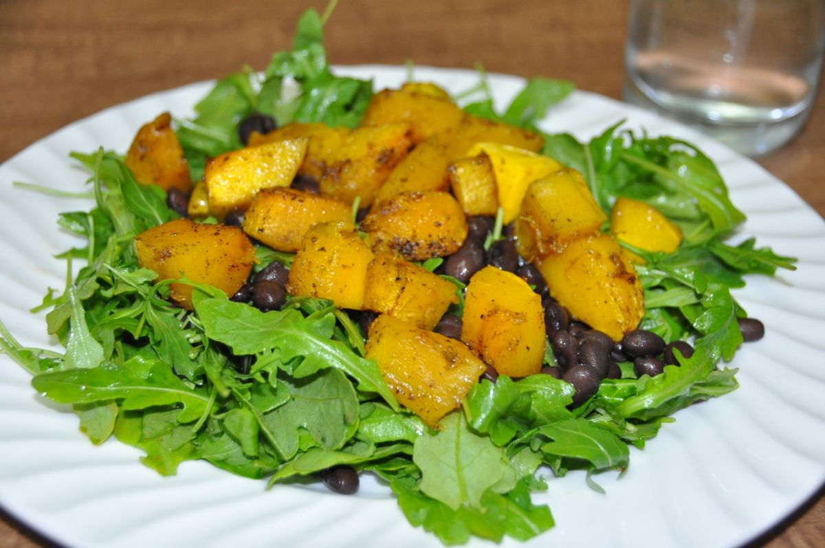 Butternut Squash Salad with Sriracha Lime Dressing Tangled Up In Food