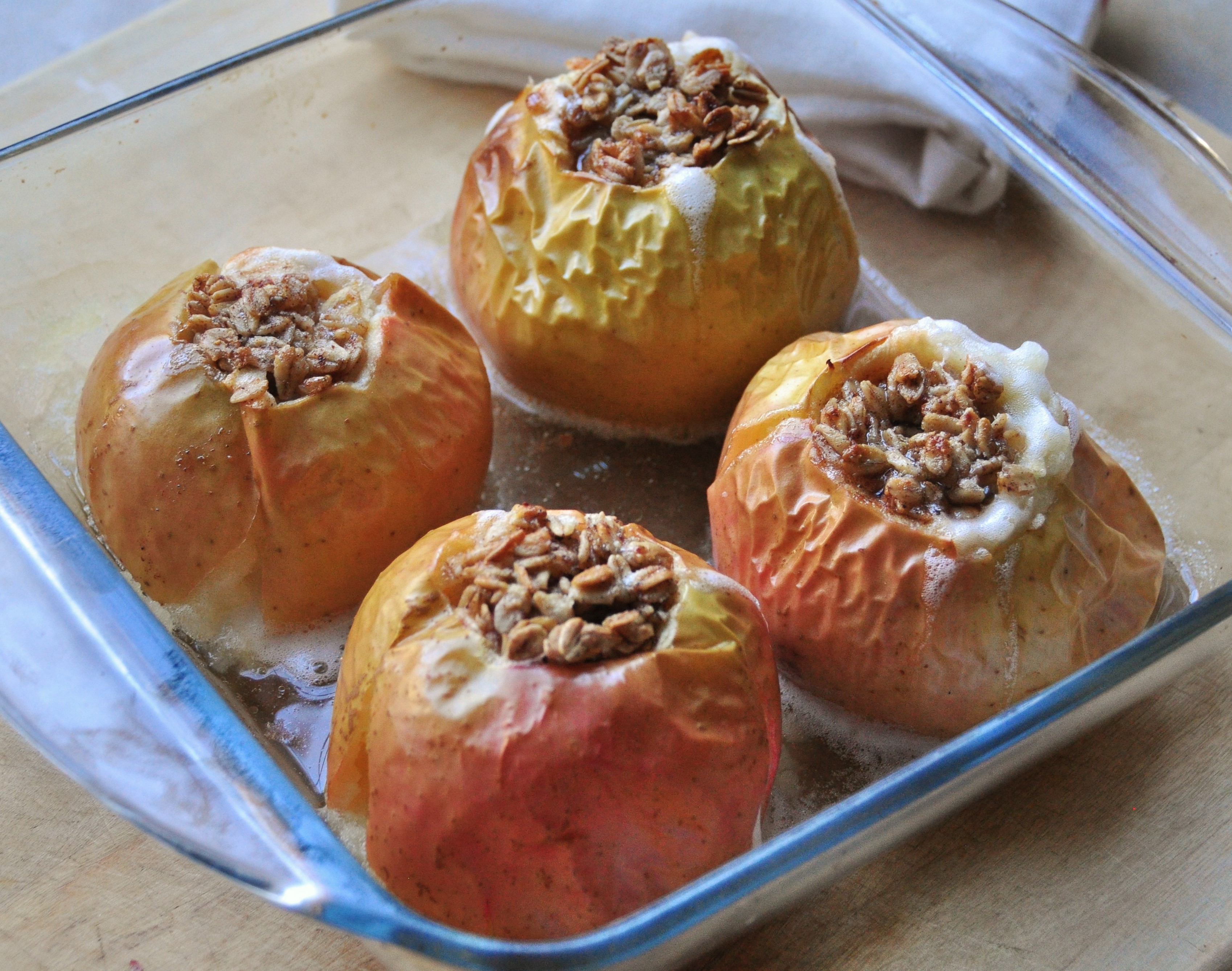 Baked Apples with Oatmeal and Maple Syrup Tangled Up In Food