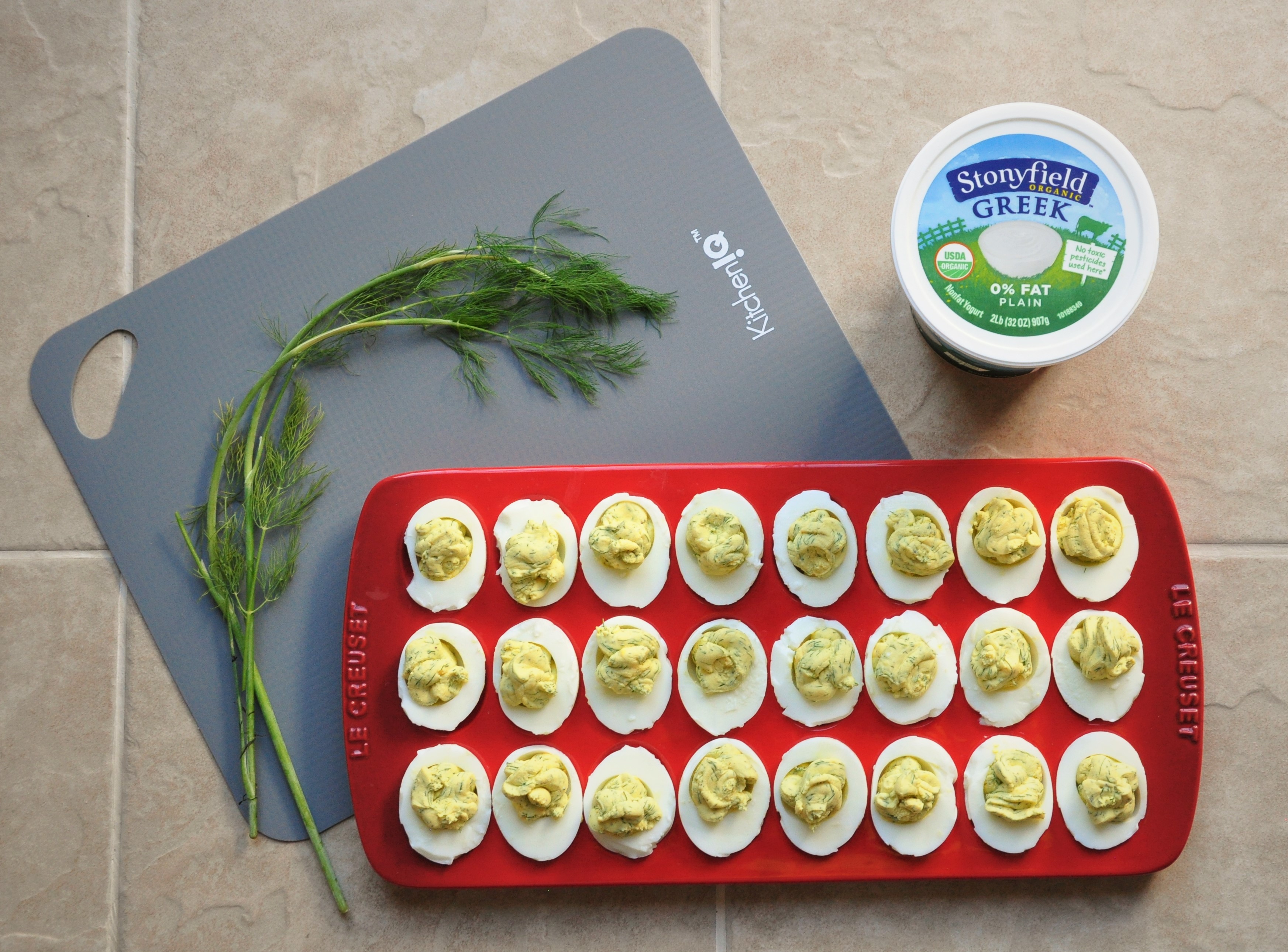 Deviled Eggs with Yogurt and Dill | Tangled Up In Food