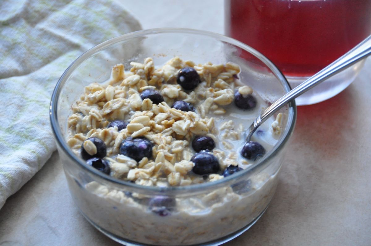 Overnight Oats with Blueberries Tangled Up In Food