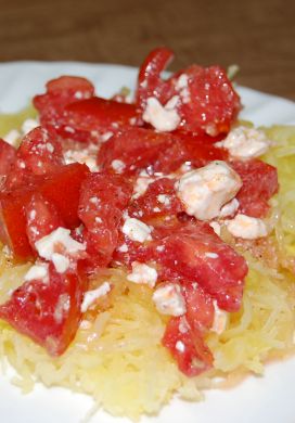 Spaghetti Squash with Tomatoes and Feta