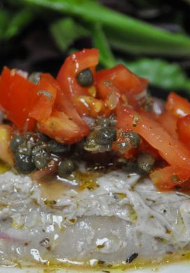 Tuna with Tomato-Caper Salsa 