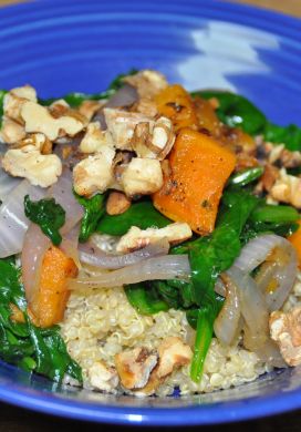 Quinoa with Sweet Potato and Spinach 