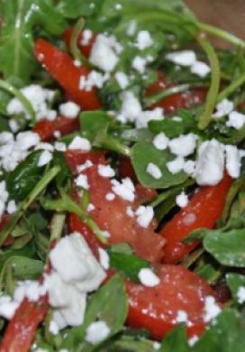 Marinated Tomato Salad with Arugula and Feta