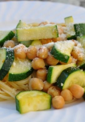 Linguine with Zucchini and Chickpeas