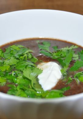 Black Bean Soup with Cilantro and Lime 