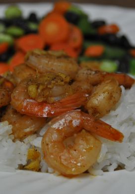 Plumped Ginger-Caramel Shrimp for Two