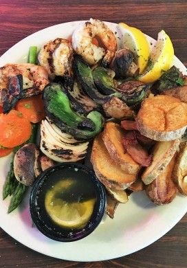 Shrimp Kebabs at George's Fine Steaks & Spirits, New Ulm