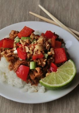 Slow Cooker Thai Pork with Peanut Sauce