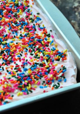 Frosted Sugar Cookie Bars in pan