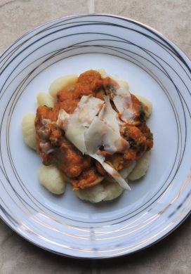 Gnocchi with Mushrooms and Pumpkin Sauce