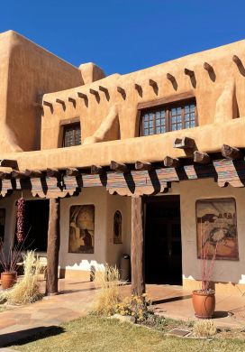 Pueblo Revival-style courtyard