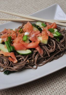 Smoked Salmon Soba Noodle Salad