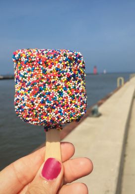 Chocolate covered marshmallow from Myrtle Mae's Sugar Emporium, Kenosha