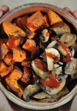 Sweet Potato Mushroom Barley Bowls