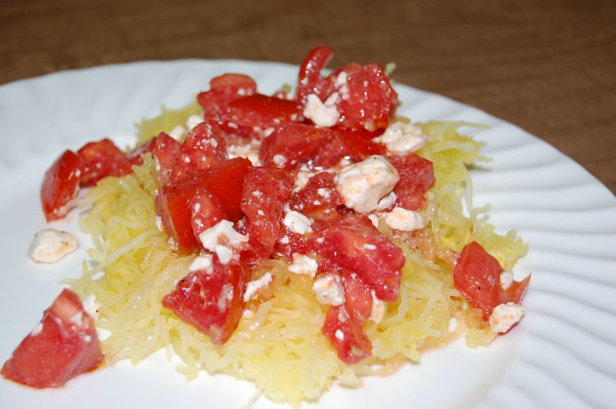 Spaghetti Squash with Tomatoes and Feta