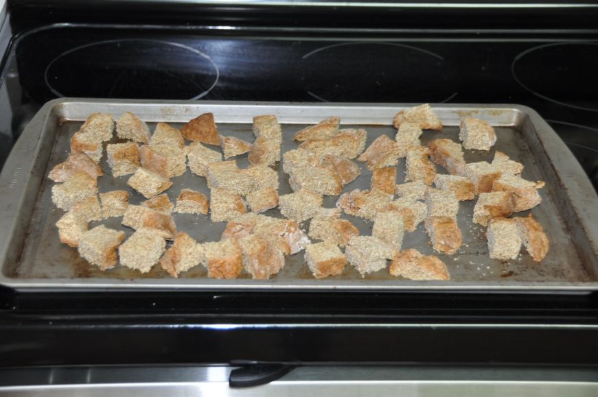 Croutons before Baking