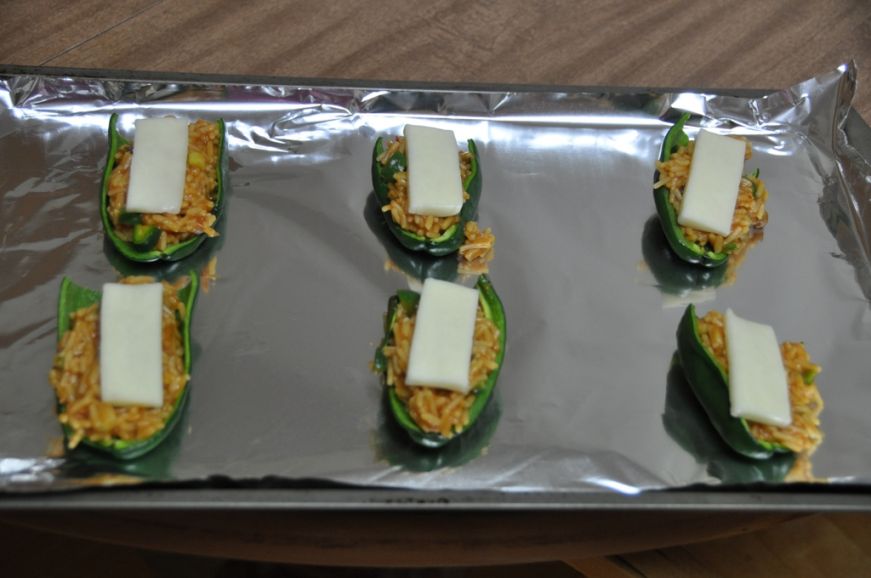 Stuffed Poblano Peppers Before Baking