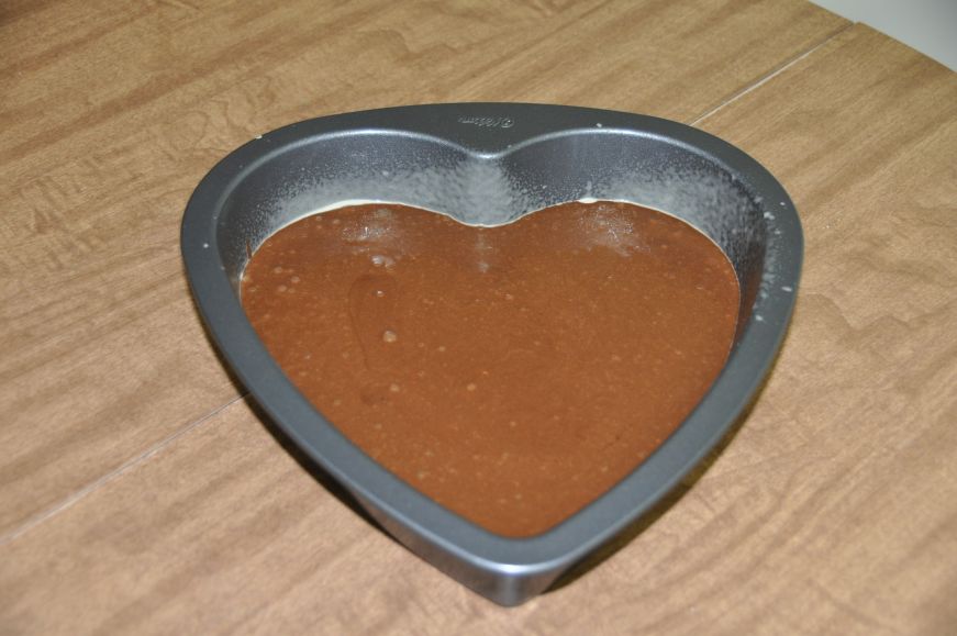 Valentine's Day Chocolate Cake Before Baking