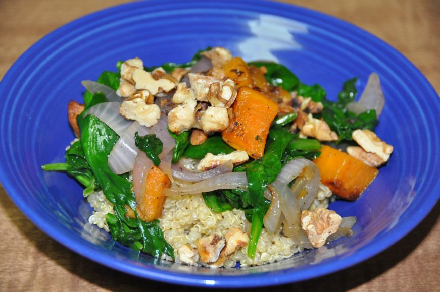 Quinoa with Sweet Potato and Spinach 