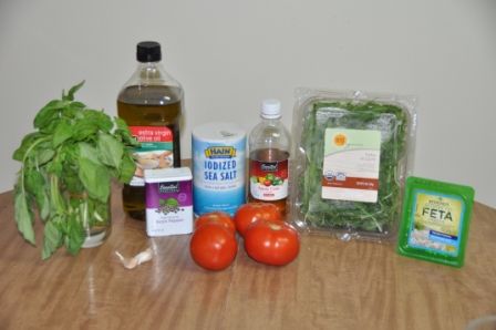 Marinated Tomato Salad with Arugula and Feta Ingredients