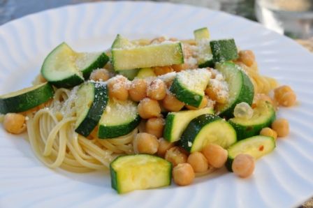 Linguine with Zucchini and Chickpeas