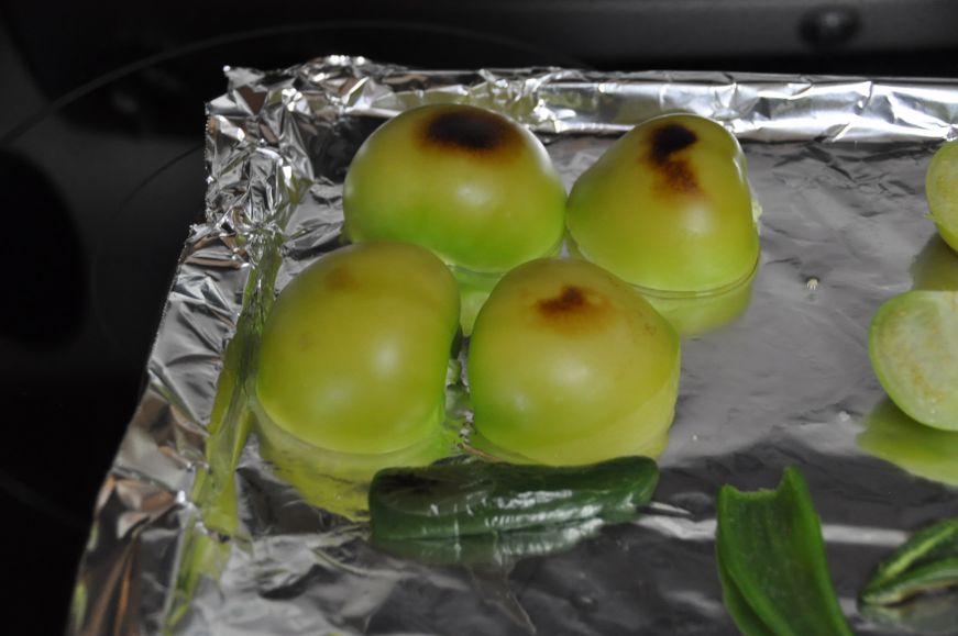 Charred Tomatillos and Peppers