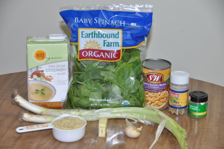 Spinach and Leek Bean Soup Ingredients