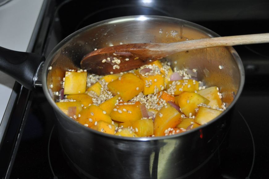 Baked Barley Risotto with Butternut Squash 