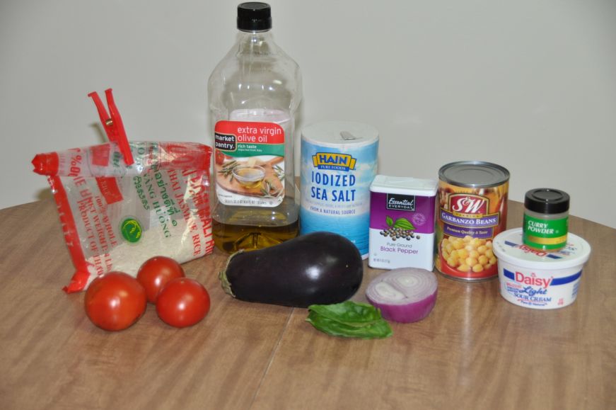 Curried Eggplant with Tomatoes and Basil Ingredients