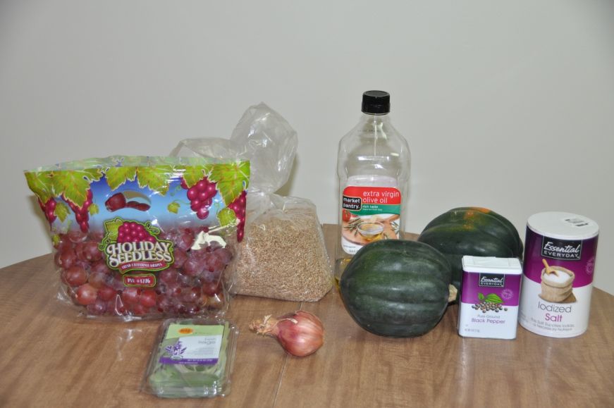 Acorn Squash Stuffed with Wheatberries and Grapes Ingredients