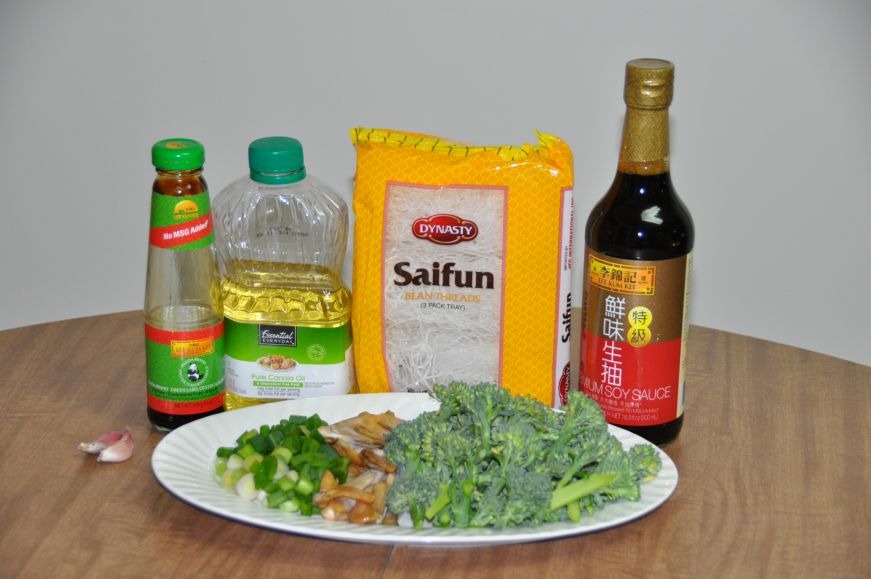 Broccolini and Oyster Mushrooms with Glass Noodles Ingredients