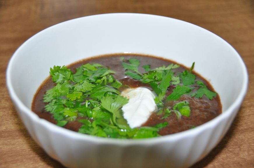 Black Bean Soup with Cilantro and Lime 