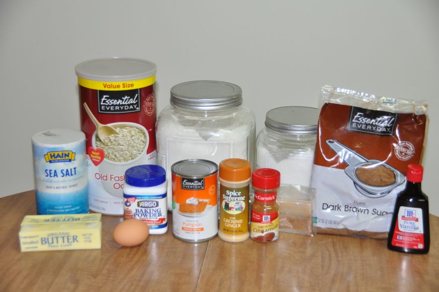 Pumpkin Oatmeal Cookies Ingredients