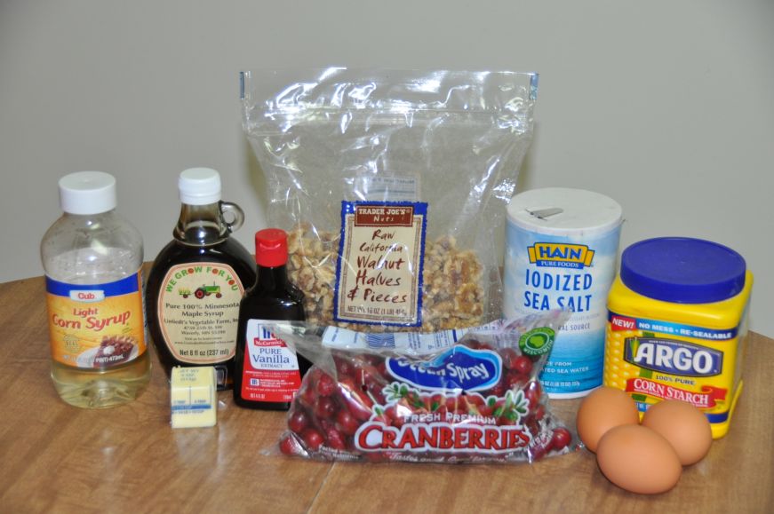 Maple-Walnut Cranberry Pie Filling Ingredients