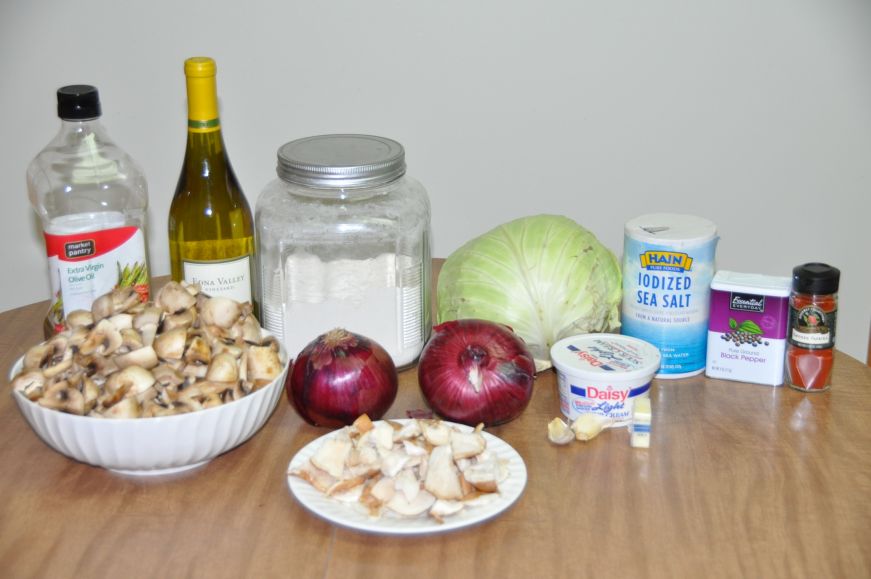 Mushroom Stroganoff with Cabbage Noodles Ingredients