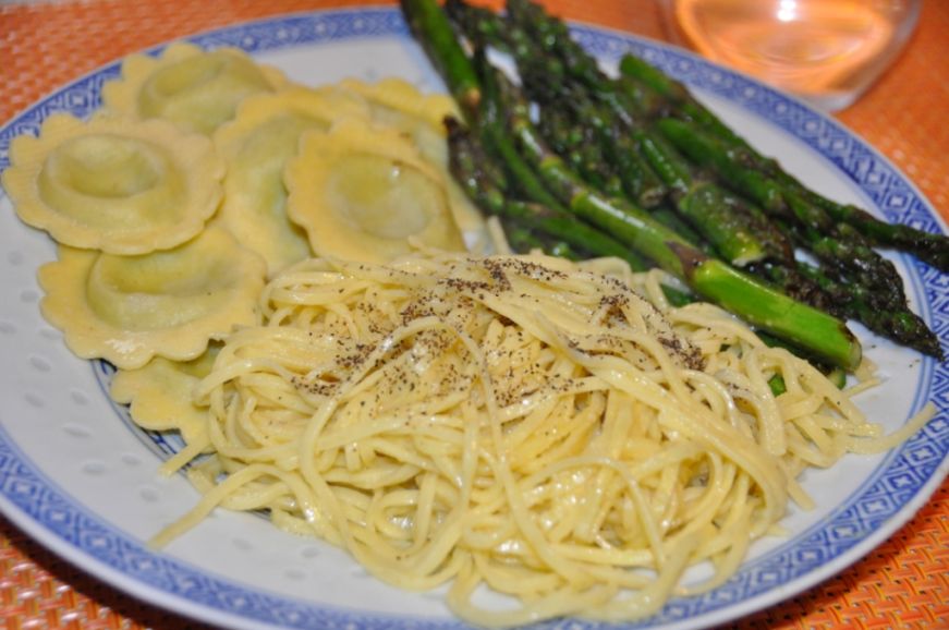 Spring Pea Ravioli and Taglioni from Eataly