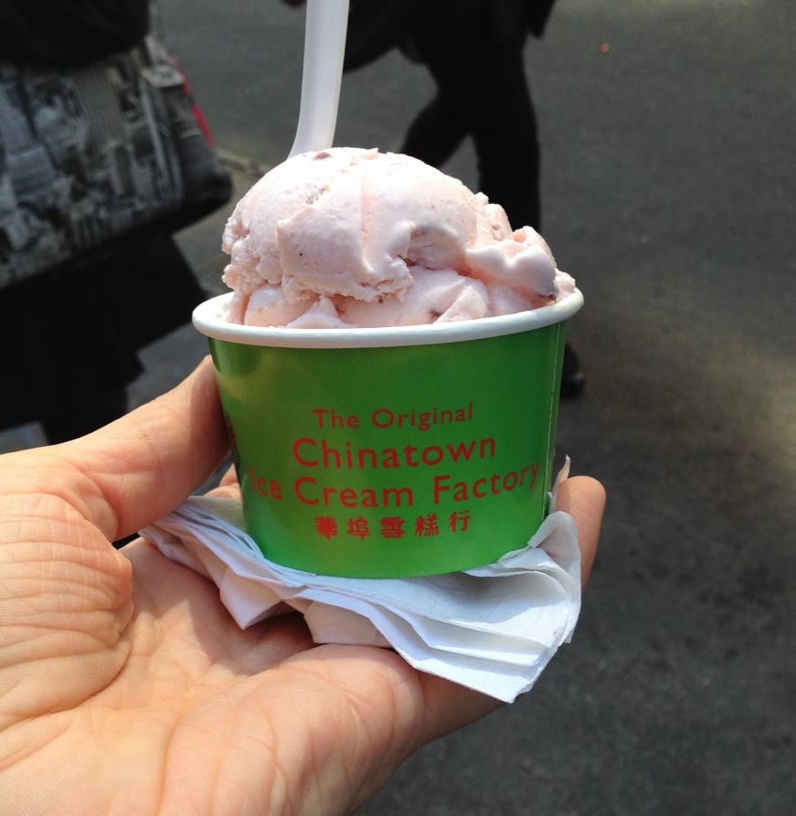 Red bean ice cream from Chinatown Ice Cream Factory