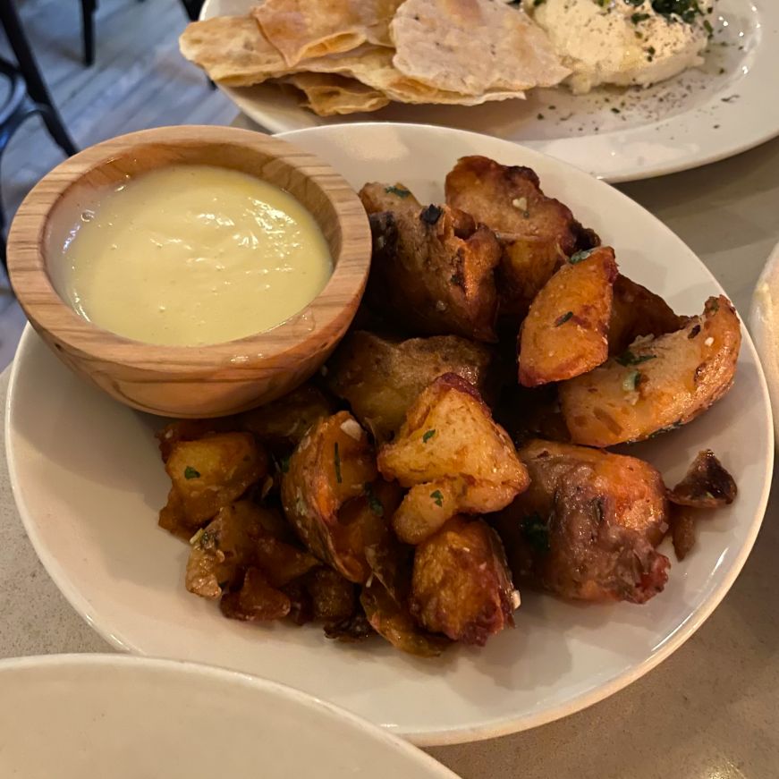 Plate of crispy potatoes