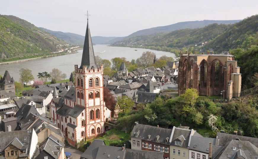 View of Bacharach and the Rhine River from the Tall Tower