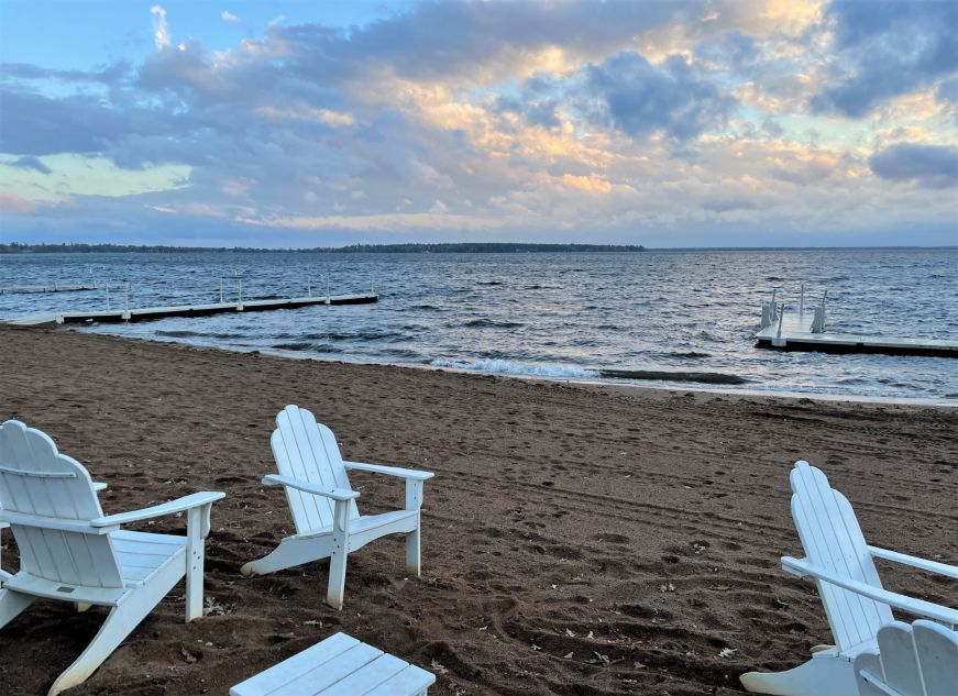 Sandy beach with a dramatic cloudy sky