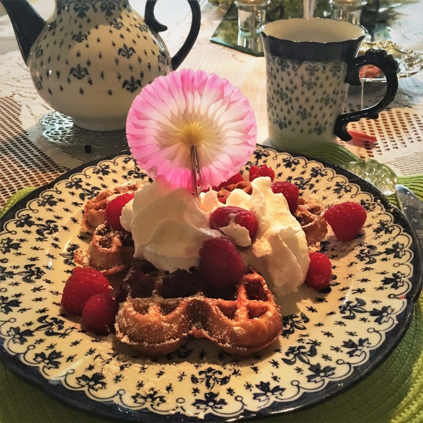 Belgian waffles, Guardian Angel Bed and Breakfast, Janesville