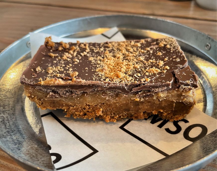 Biscoff caramel square, Market Square Bar cookie with layers of caramel and chocolate