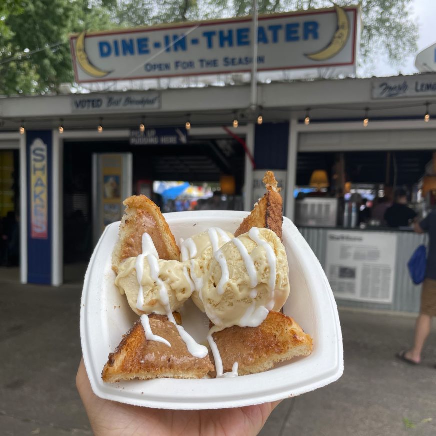 Blue Moon Dine-in Theater Bowl of cinnamon toast points and ice cream