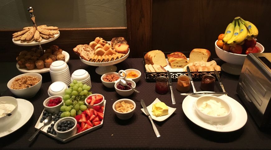 Breakfast spread at Black Hawk Hotel, Cedar Falls Breakfast spread at Black Hawk Hotel, Cedar Falls