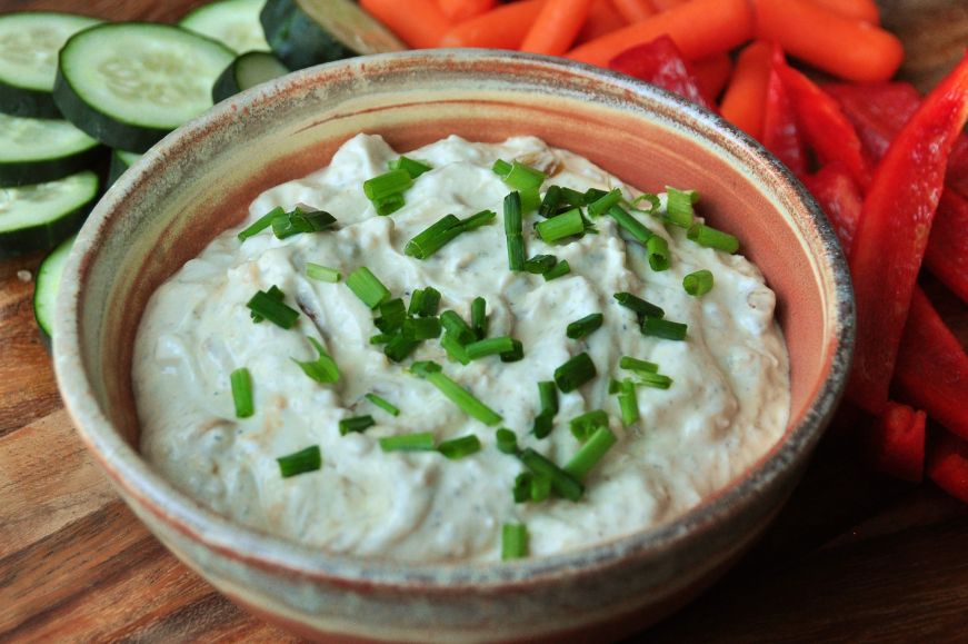 Caramelized Onion and Chive Yogurt Dip