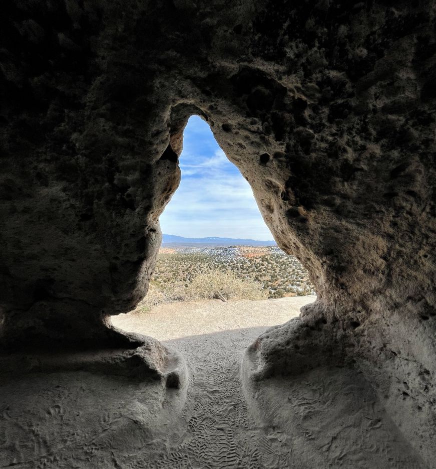 View of landscape from a cavate interior
