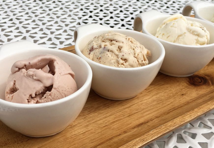 Prairie Barry, Almond-o Salazar, and Abir Al Sham ice cream Chaeban Ice Cream