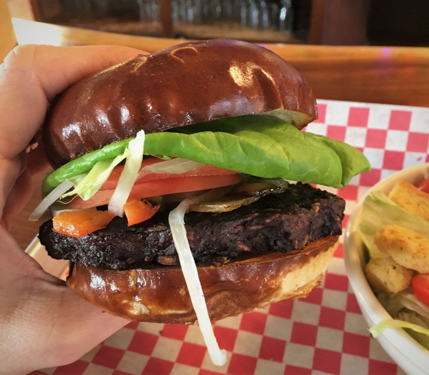 Chipotle veggie burger, Millstream Brau Haus, Amana Colonies