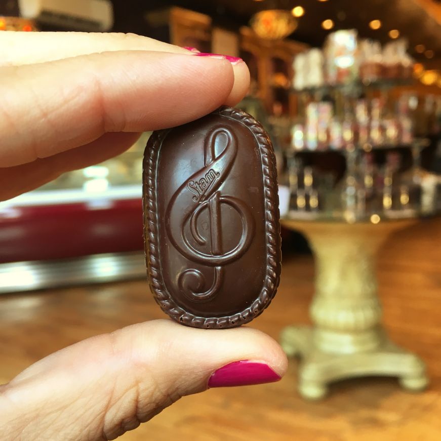 Chocolate truffle bonbon, Chocolaterie Stam, Cedar Falls Chocolate truffle bonbon, Chocolaterie Stam, Cedar Falls
